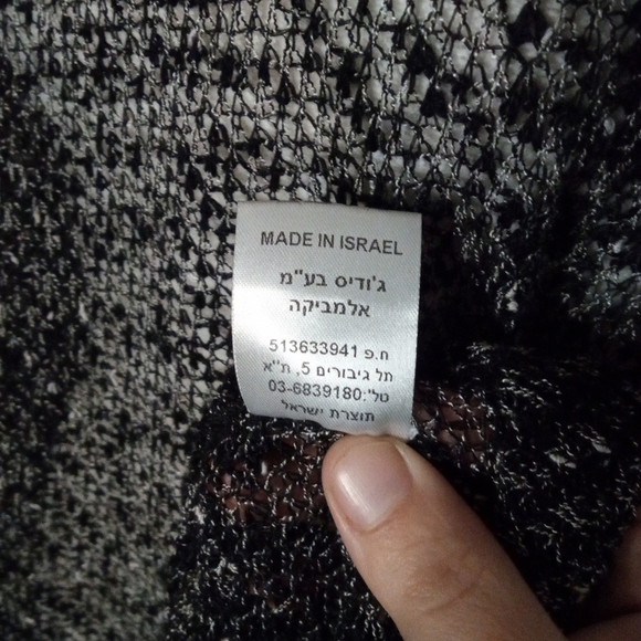 Alembika Black & Gray Oversized Open Knit Drop Shoulder Sweater Size XL - Picture 9 of 9